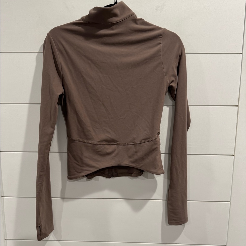 Spanx brown smooth on form full zip jacket in Smoke - Picture 9 of 9